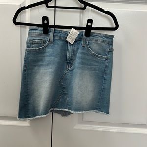 Flying Monkey asymmetric jean mini skirt